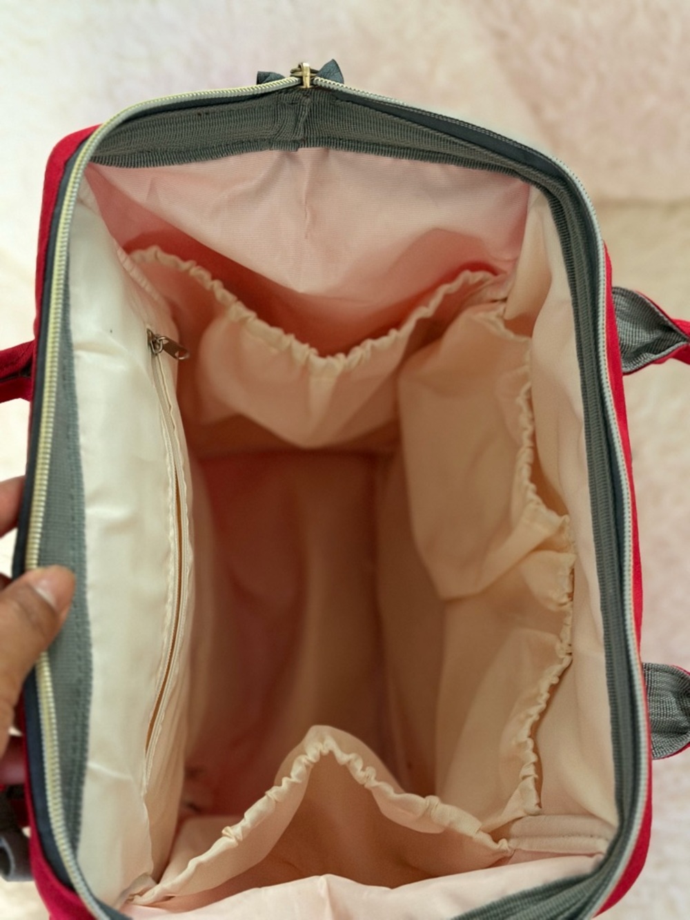 AND Bright Red Canvas LAND Backpack - Picture 3 of 5